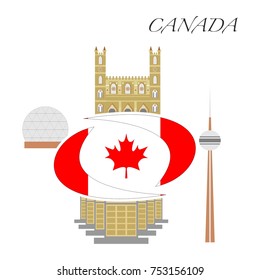 set in the style of a flat design on the theme of canada.