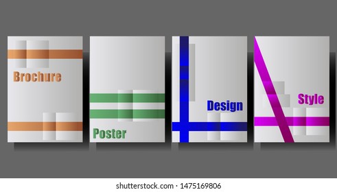 Set in the style of minimalism. Square brochure design. Rectangle template brochure, report, catalog, magazine. Brochure layout modern abstract background. Vector image.