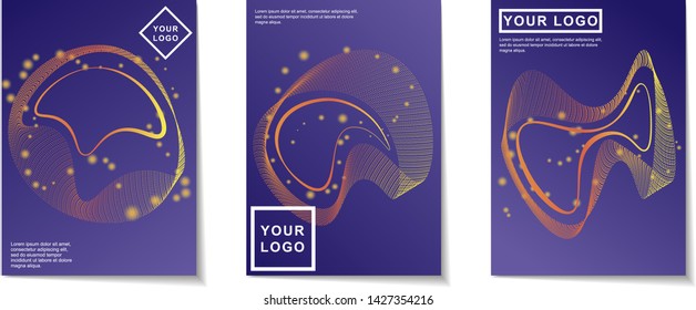 Set Of Stylish Abstract Covers With Modern Waving Forms And Shapes And Colorful Gradients. Use For Poster, Prochure And Other Collateral.