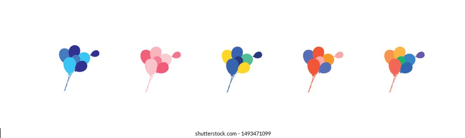 Set of stylish air ballons - illustration-vector-lgbt-retro-flat design
