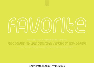 set of stylish alphabet letters and numbers isolated on bright background. vector contemporary, italics font type. modern thin line character design. italic, decorative typesetting