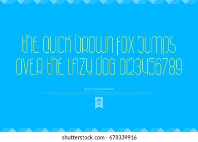 set of stylish alphabet letters and numbers. vector, linear font type. thin line typeface design. contemporary decorative typesetting