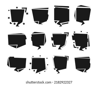 Set stylische leere Aufkleber, Vektorgrafik. Kreative Vorlagen für Werbung. Kennzeichnung.