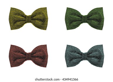 Set of stylish bow ties on a white background. Vector illustration