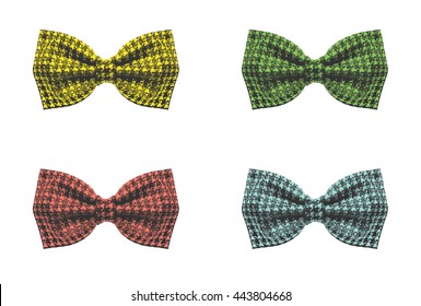 Set of stylish bow ties on a white background. Vector illustration