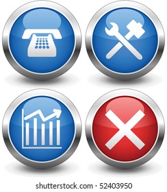 Set of stylish buttons for a web site.