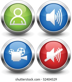 Set of stylish buttons for a web site.
