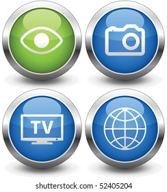 Set of stylish buttons for a web site.