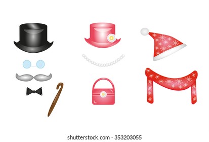 A set of stylish cartoon accessories,vector illustration