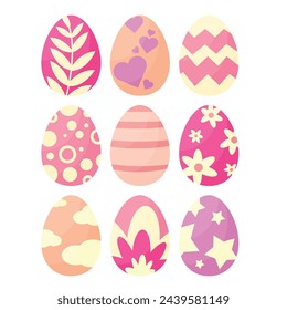 Set of Stylish color pallete easter egg, vector illustration