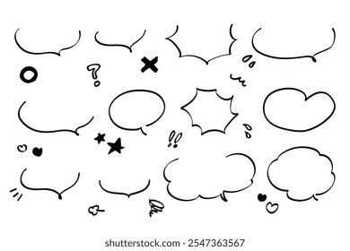 A set of stylish and cute graffiti style speech balloons