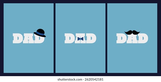 Set Stylish Fathers Day layout with unique typography elements, perfect for expressing love and appreciation in greeting cards, posters, and digital holiday designs.