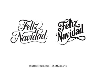 Set von stilvollen Feliz Navidad Typografie Designs.