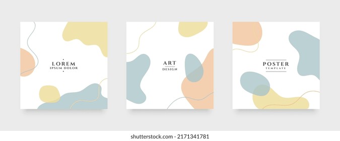 conjunto de noticias de medios sociales y carteles de diseño fluido 