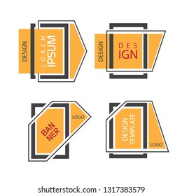  Set of stylish frames . Bright banners, logos .Modern stickers, labels.
