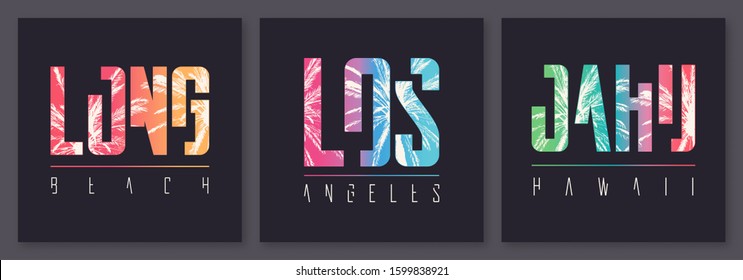 Set of stylish graphic t-shirt vector designs, posters, typography.