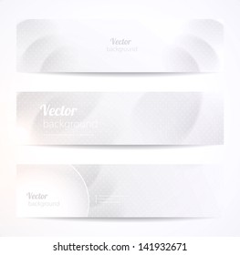 Set of stylish grey vector headers or banners.