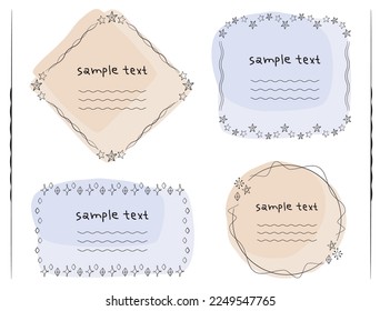 Set of stylish hand-drawn frames