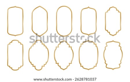 Set of Stylish Line Art Ramadhan Shape Door. Islamic Mosque Frame. Basic Vector for Islamic Label Style