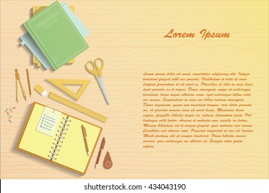 set of stylish school materials vector illustration