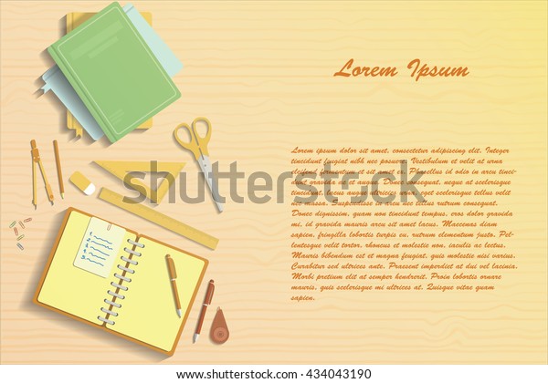 set of
stylish school materials vector
illustration