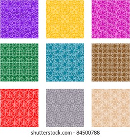 Set of stylish seamless geometrical backgrounds pattern. vector
