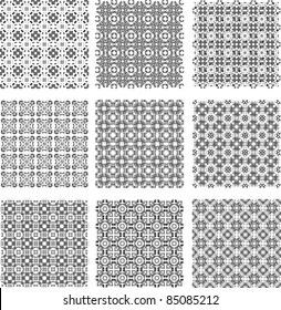 Set of stylish seamless geometrical backgrounds pattern. vector