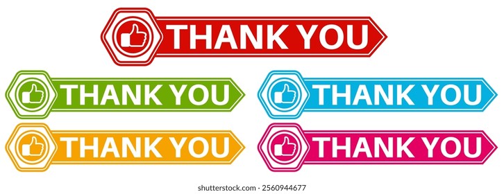 set stylish sign thank you icon. appreciate template banner design vector illustration
