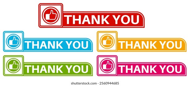 set stylish sign thank you icon. appreciate template banner design vector illustration