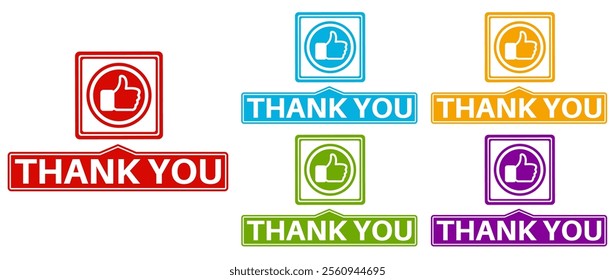 set stylish sign thank you icon. appreciate template banner design vector illustration