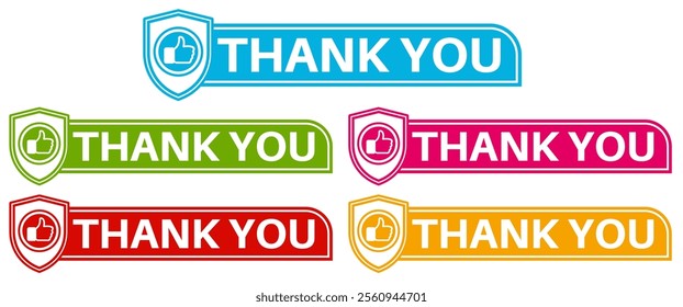 set stylish sign thank you icon. appreciate template banner design vector illustration