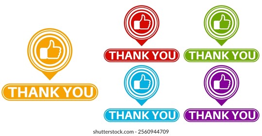 set stylish sign thank you icon. appreciate template banner design vector illustration