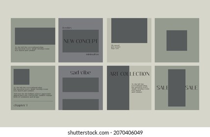 Conjunto de artículos elegantes en medios sociales para marca, blog, revista, joyería, cuidado