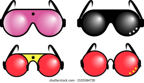 Set of stylish sunglasses for use
