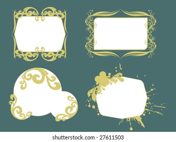 set of stylish swirl design frame illustration