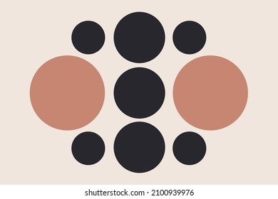 Conjunto de plantillas elegantes con formas abstractas orgánicas y línea en colores desnudos. Fondo pastel de estilo minimalista. Ilustración vectorial contemporánea