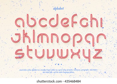 set of stylish, thin line alphabet letters over messy paper background. vector contemporary, light font type. premium quality, modern character design. decorative typesetting template