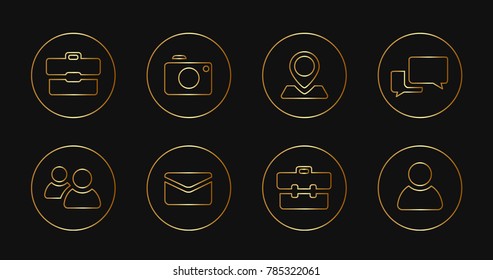 Set Stylish Vector Business Icons Outlined Stock Vector (Royalty Free ...