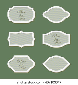 Set of stylish , volumetric framework for the placement of text , invitation , photo . Vector illustration.
