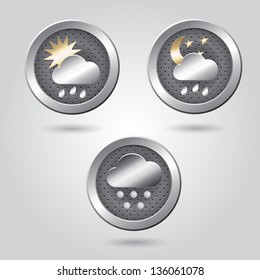 Set of stylish weather icon buttons for web