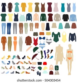 A set of stylish women's clothing