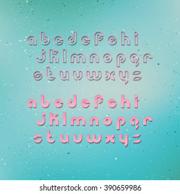 set of stylized, alphabet letters over grunge background. vector contemporary, bold font type. premium quality, modern character design and distressed texture