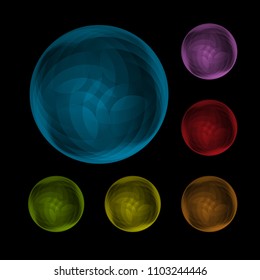Set of stylized ball icons. Vector illustration.