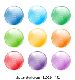 Set of stylized ball icons. Vector illustration.