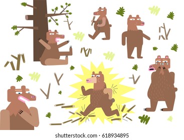 A set of stylized bears.