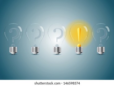 Set of stylized bulb lamps. Vector illustration