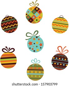 Set of stylized christmas balls. Vector
