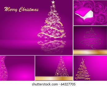set of stylized Christmas card