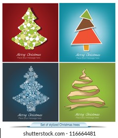 Set of stylized Christmas trees