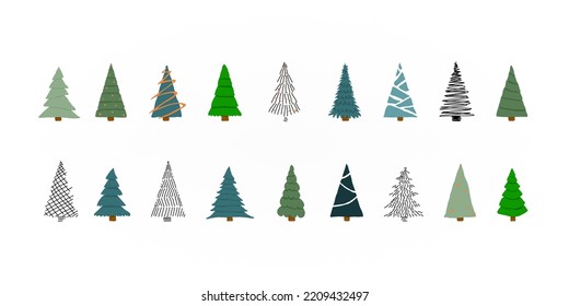 Ilustración de árboles de navidad estilizados